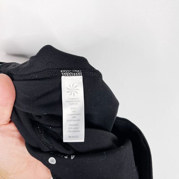 Athleta Small S Black High Rise Mesh Chaturanga to Town 7/8 Leggings Workout - Picture 10 of 12